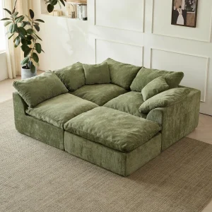 Deep Seat Chenille Fabric Sofa