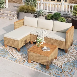 3 Piece Wicker Outdoor Sectional Sofa