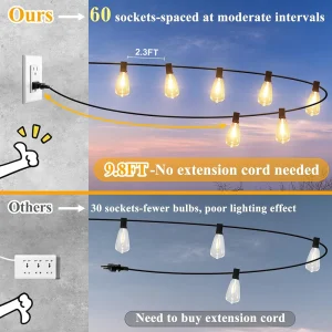 150FT LED String Lights Waterproof Shatterproof & Dimmable