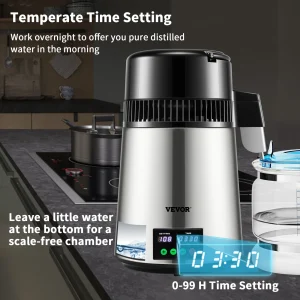 4L Water Distiller Purifier Filter Touch Screen
