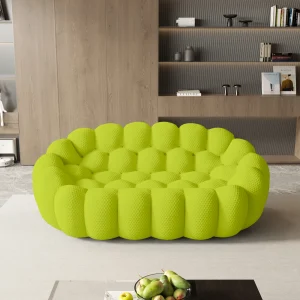 78'' Modern Curved Loveseat Football-Shaped