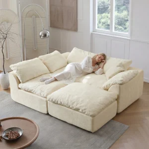 Modern Sectional Cloud Sofa. Deep Seat Comfort Furniture with Removable Cushions. Arrange it Anyway You Like and Choose From 5 Colors.